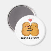 Nugs en Kisses Funny Chicken Nugget Pun Magneet (Voorkant / Achterkant)