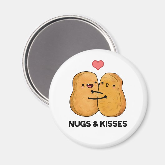 Nugs en Kisses Funny Chicken Nugget Pun Magneet (Voorkant / Achterkant)