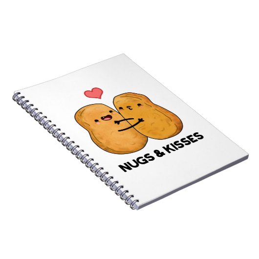 Nugs en Kisses Funny Chicken Nugget Pun Notitieboek (Rechterzijde)