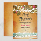 Nuit À La Havane Invitation Douche Nuit Chaude (Devant / Derrière)