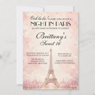 Nuit à Paris Invitation personnalisée pour Sweet 1