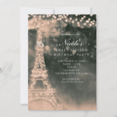 Nuit à Paris Tour Eiffel & Lumières Invitations (Devant)