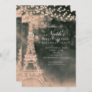 Nuit à Paris Tour Eiffel & Lumières Invitations
