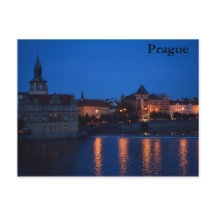 NUIT AU-DESSUS DE CARTE POSTALE DE PRAGUE