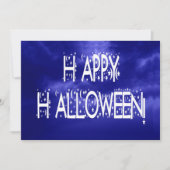 Nuit Bleu Joyeux Halloween Texte Invitation (Devant)