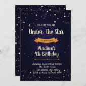 Nuit ciel anniversaire invitation (Devant / Derrière)
