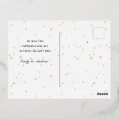 nuit ciel or étoiles joyeuses vacances photo carte (Verso)