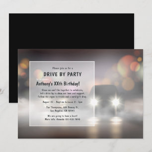 Nuit Conduite Par Anniversaire Fête Invitation