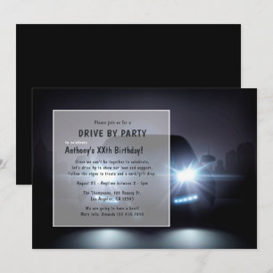 Nuit Conduite Par Anniversaire Fête Invitation