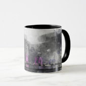 Nuit d'aquarelle Qatar Mug - Skyline artistique (Devant droit)