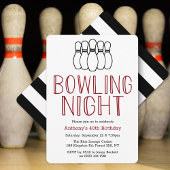 Nuit de Bowling moderne Invitation de fête d'anniv