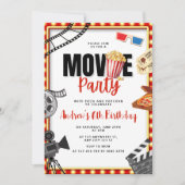 Nuit de cinéma Invitation d'anniversaire, Fête de  (Devant)