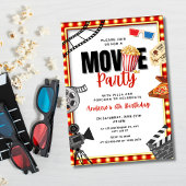 Nuit de cinéma Invitation d'anniversaire, Fête de