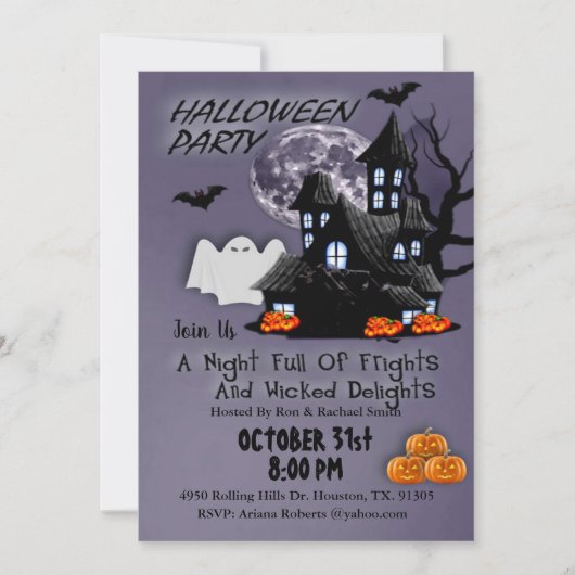 Nuit De Fright Halloween Invitation (Devant)