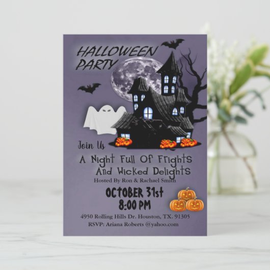 Nuit De Fright Halloween Invitation (Debout devant)