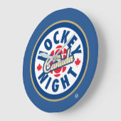 Nuit de hockey au Canada Logo Horloge (Angle)