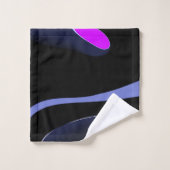 Nuit de la Comète : Bleu Abstrait, Violet & Noir (Gant de toilette)