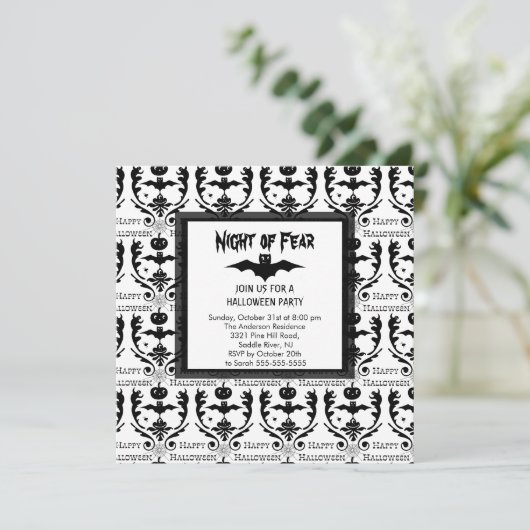 Nuit de la peur BAT Halloween Invitation à la fête (Debout devant)