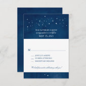 Nuit de noces Navy Blue Aquarelle | RSVP (Devant / Derrière)