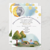 Nuit de prière et de culte modifiable Invitation (Devant / Derrière)