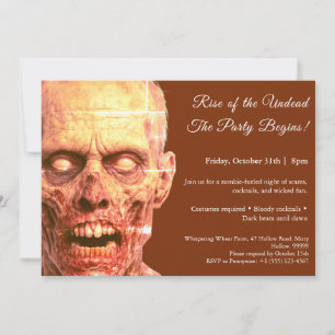 Nuit de Zombie   Invitation du Costume d'Halloween