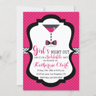 Nuit des filles Martini Bachelorette Invitation