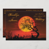 Nuit des invitations de mariage d'Halloween person (Devant / Derrière)