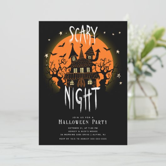 Nuit d'Halloween effrayant Invitation (Debout devant)
