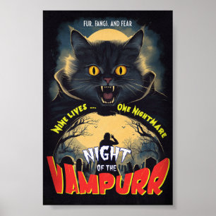 Nuit du Vampurr - poster d'horreur vintage
