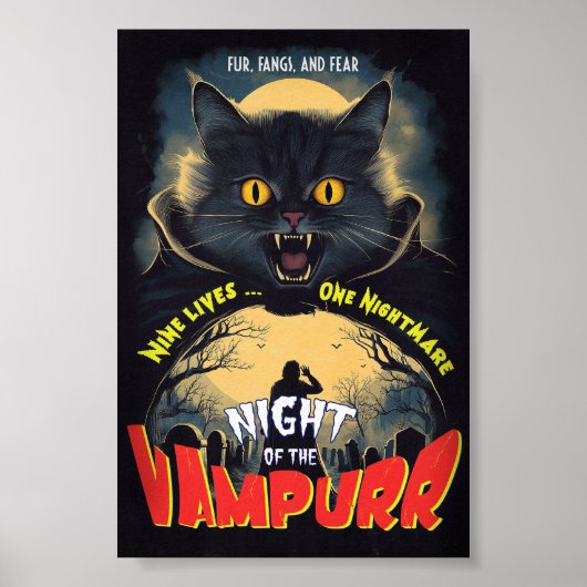 Nuit du Vampurr - poster d'horreur vintage (Devant)