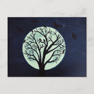 Nuit effrayante d'Halloween avec carte postale de