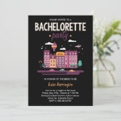 Nuit en ville Bachelorette Party Invitation (Debout devant)