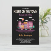 Nuit en ville Bachelorette Party Invitation (Debout devant)