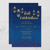 Nuit étoile Eid Moubarak Party Invitation (Devant / Derrière)