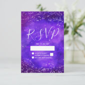 Nuit étoile Galaxy Purple Aquarelle Mariage RSVP (Debout devant)