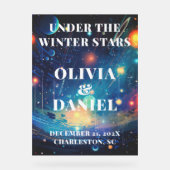 Nuit étoile Mariage d'hiver Bienvenue (Recto)