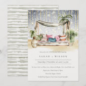 Nuit étoile Tropical Cabana Couple Invitation douc (Devant / Derrière)