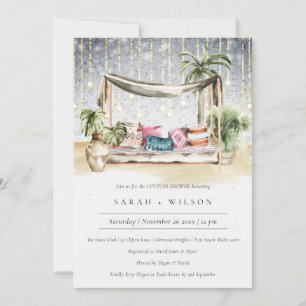 Nuit étoile Tropical Cabana Couple Invitation douc