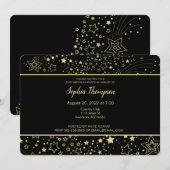 Nuit étoilée 21e anniversaire Invitation de fête (Devant / Derrière)
