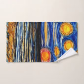 Nuit étoilée à la plage (Serviette à main)