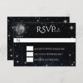 Nuit étoilée avec carte RSVP Lune (Devant / Derrière)