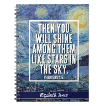 Nuit étoilée - Bible Verse Carnet personnalisé
