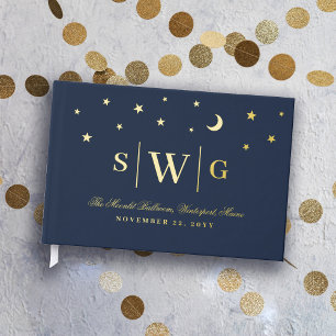 Nuit étoilée Bleu foncé et Mariage de monogramme o