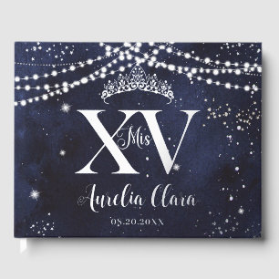 Nuit étoilée Bleu marine Argent Quinceañera Mis XV