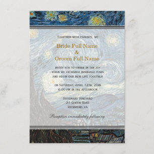 Nuit étoilée, célèbre invitation de mariage d'art