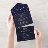 Nuit étoilée en un seul mariage Invitation (Déchirure)