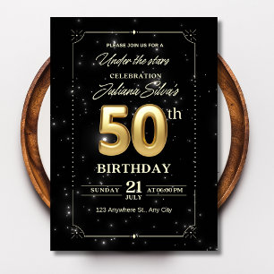Nuit étoilée Invitation anniversaire, 50e annivers