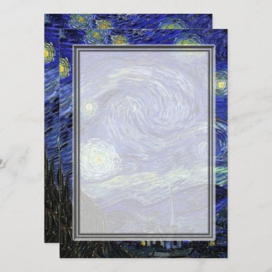 Nuit étoilée, invitations vierges. (Devant / Derrière)
