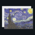 Nuit étoilée par Vincent van Gogh Faire-part<br><div class="desc">Starry Night by Vincent van Gogh est un post impressionnisme d'art vintage paysage de paysages avec vue sur Saint Rémy, France depuis l'asile de van Gogh. Le ciel nocturne tourbillonne de nuages avec une lune brillante et des étoiles brillantes au-dessus du village pittoresque. Starry Night est probablement le tableau le...</div>