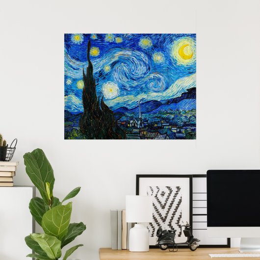 Nuit étoilée par Vincent Van Gogh Poster (Bureau à domicile)